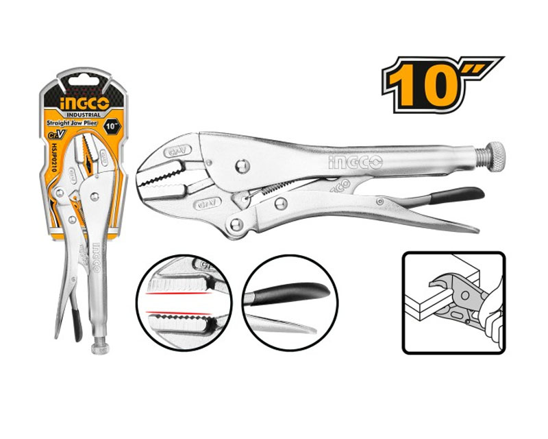 INGCO Pince-étau à mâchoire droite 255mm Cr-v