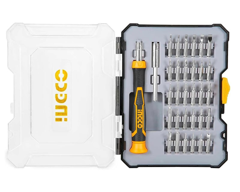 INGCO Set de 32 embouts de tournevis + manche -